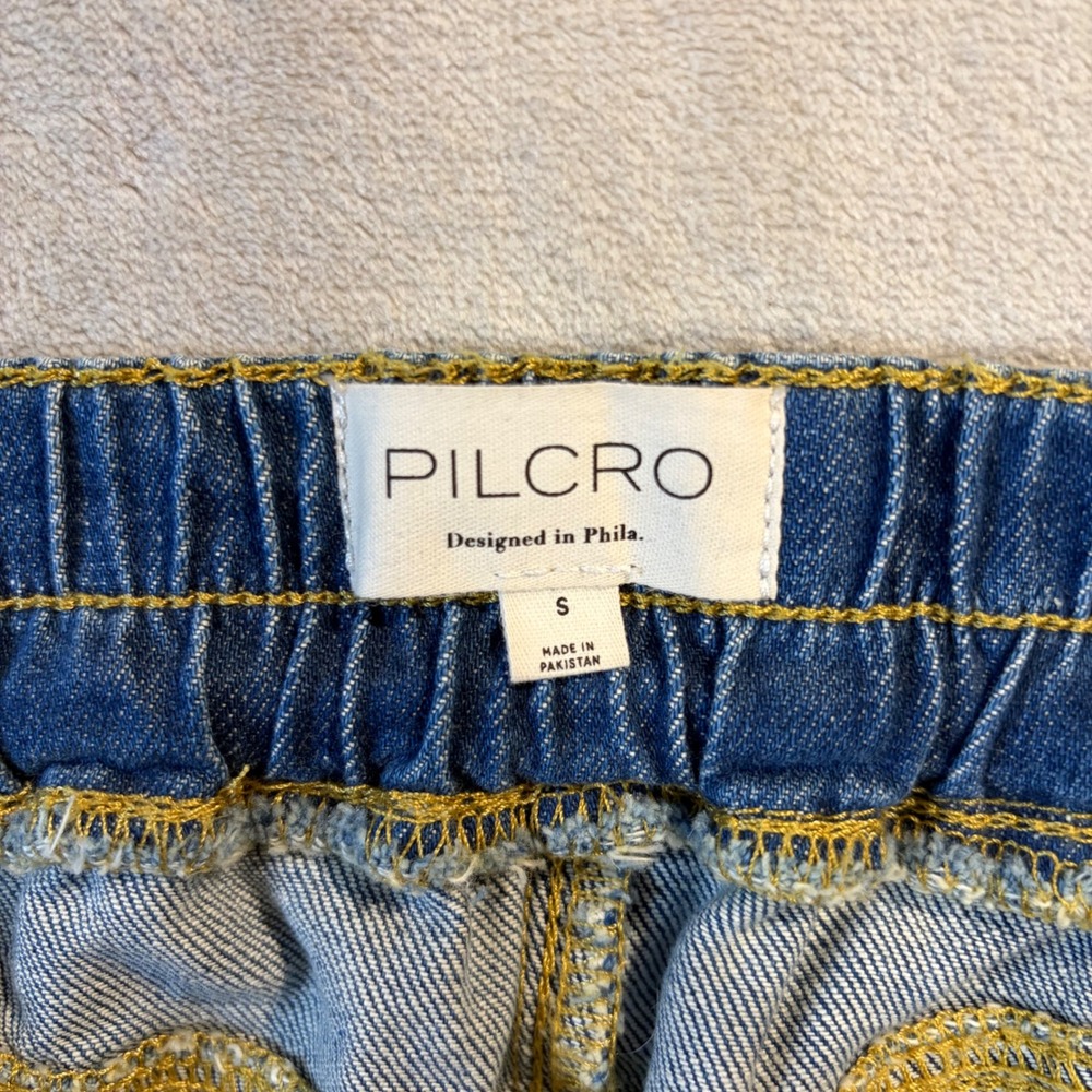 Pilcro Anthropologie Izzie Pull On Barrel Wide Leg Drawstring Jeans Size S - Picture 2 of 10
